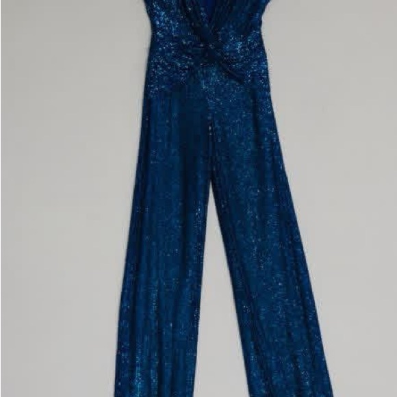 Jovani Pants - Jovani Sparkling Navy Jumpsuit